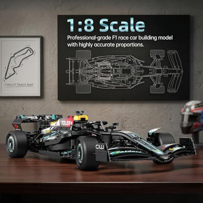 Reobrix F1-Style Race Car Building Set for Adults, 1:8 Scale Open-Wheel Model Kit, 3473 PCS Large Display Car with Working Steering, Suspension & Rubber Tires, Gift for Motorsport Fans 14+