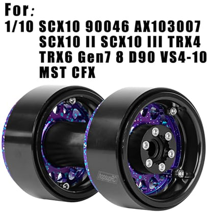 RC 1.9 Dually Beadlock RC Wheel Rim for 1/10 SCX10 90046 AXI03007 TRX4 TRX6 VS4-10 Gen7 Gen8 MST CFX D90 RC Crawler,Aluminum 1.9 Dually Beadlock Wheels Rims w/Adjustable Offset (4PCS) Colour - color: Colour/Dually Beadlock