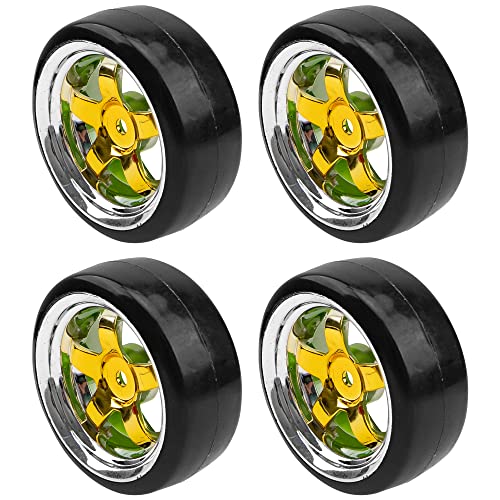 5-Spoke Hard Plastic Wheel Rims & Plastic Tires 12mm Hex & 1/10 RC Drift Tire Hard Plastic Tires & 12mm Hex Hub Wheel Rims