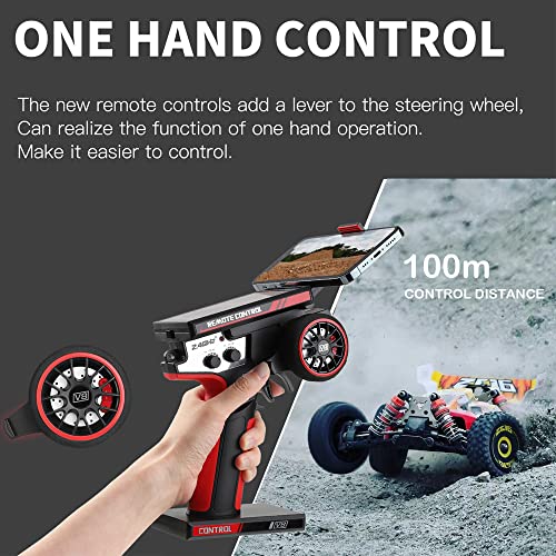 GoolRC WLtoys 144010 V2 RC Car, 1:14 Scale 2.4GHz Remote Control Car, 4WD High Speed Racing RC Buggy with Brushless Motor, Metal Chassis for Adults