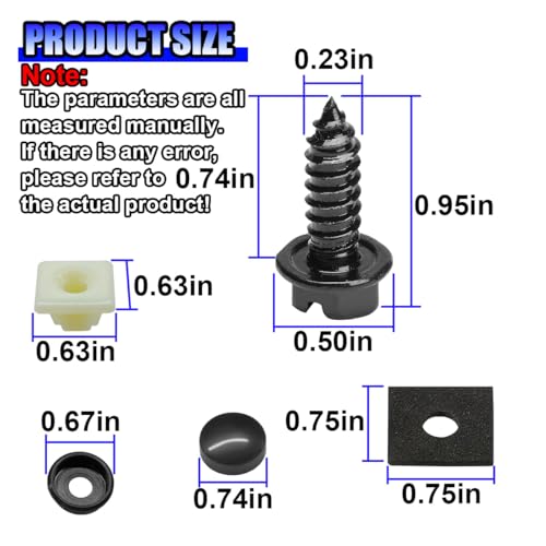 Rustproof Car License Plate Screw Kit, Stainless Steel Self Anti-Theft Anti-Rattle Tapping Mounting Bolts, Auto Fasteners for Securing License Plate Frames and Covers on Car Truck SUV (40PCS) - size: 40PCS