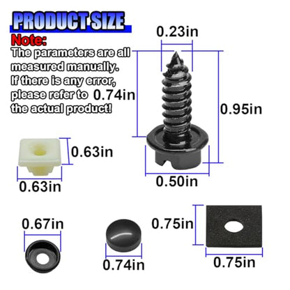 Rustproof Car License Plate Screw Kit, Stainless Steel Self Anti-Theft Anti-Rattle Tapping Mounting Bolts, Auto Fasteners for Securing License Plate Frames and Covers on Car Truck SUV (20PCS) - size: 20PCS