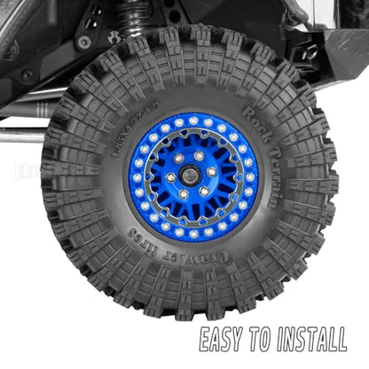 RC 1.9 Wheel Rims for 1/10 SCX10 SCX10 II 90046 SCX10 III AXI03007 SCX10 Pro TRX4 TRX6 Gen7/8 D90 VS4-10 MST CFX RC Crawler Car,4pcs Aluminum 1.9 Wheel Rims,Navy Blue - color: Navy Blue - (Rims)