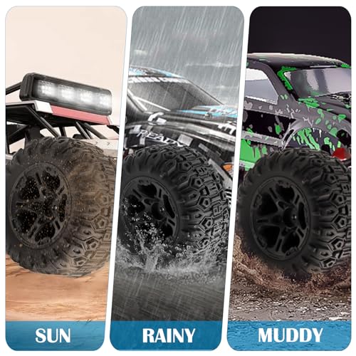 GOUPRC 12.5mm Hex RC Wheel Tires Set, 4.1 * 2.1 Inches 4PCS Swamp Claw Mud Terrain Tires Accessories for Traxxas Mini Maxx 1/12 RC Crawler Car Truck Buggy