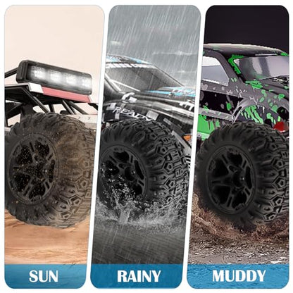 GOUPRC 12.5mm Hex RC Wheel Tires Set, 4.1 * 2.1 Inches 4PCS Swamp Claw Mud Terrain Tires Accessories for Traxxas Mini Maxx 1/12 RC Crawler Car Truck Buggy