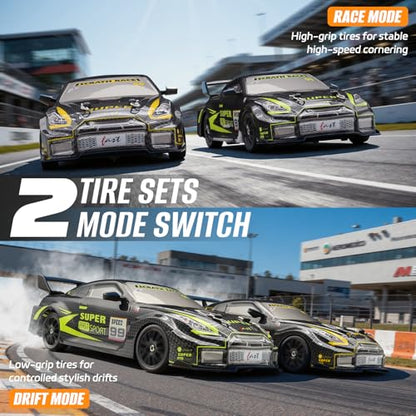 RC Drift Car, 1:24 Scale Remote Control Cars Vehicle for Kids, 2.4GHz 20KM/H 4WD High Speed RC Cars with LED Light Two Batteries & Drifting Tires Racing Sport Toy Car for Adults Boys Girls ZG02-Yellow - style: ZG02-Yellow