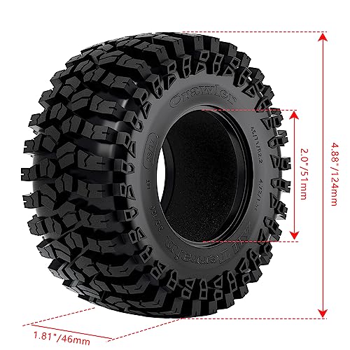 GLOBACT 2.2" RC Crawler Tires 124 * 46mm for 1/10 TRX4 TRX6 SCX10 Redcat | 1/10 RC Crawler Tires, TRX4 Tires, TRX6 Tires, SCX10 Tires