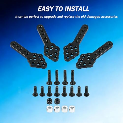 1 10 rc Crawler Long Travel Shocks Shock Keys mounts Mount Extension Key Adjustable axial Car Model Accessories Tower car adapters Rock Extender Relocation Stand (Black)
