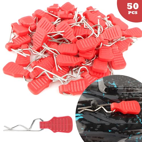 50 Pieces 1.4mm Universal RC Body Clips with Pull Tabs Car Clips RTR Clip Pins H165 Assembly Spare Parts for 1:8 1:10 1:12 Scale Redcat HPI Himoto HSP Exceed RC Car Parts Truck Buggy(Red) - color: 1.4mm