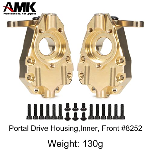 6Pcs Brass Portal Drive Axle Housing Steering Knuckle Caster Block Set for RC Crawler TRX4 TRX6 Upgrade Parts(319g)