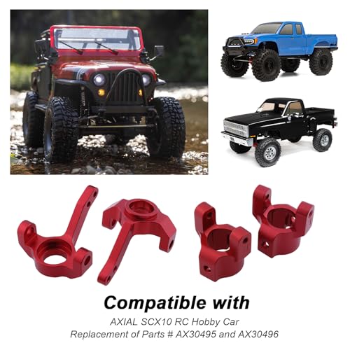 HobbyPark Aluminum Steering Knuckle & C Hub Carrier w/Ball Bearings Replacement of AX30495 AX30496 For RC AXIAL SCX10 Option Parts