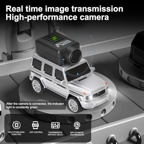 Wltoys 1:64 FPV RC Drift Car, 720P WiFi APP, 2.4GHz Gyro (Silver) | HD Camera with Real‑time Video. Dual Control: Remote or Phone App. 3 Speeds & Suspension. LED Lights for Hobbyists - color: Sliver