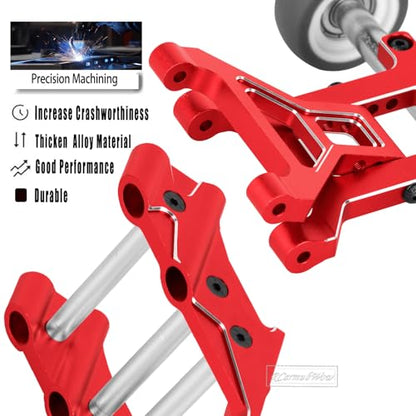 RC Aluminium Wheelie Bar Set & Wing Mount Upgrades Part for 1/10 KRATON 4X4 4S V2 BLX,Outcast 4X4 4S V2 BLX,Alloy Rear Wing Mount Stand Up Wheel Hops Up,Replace ARA320613,ARA320631,Red - color: Red(1 Set)