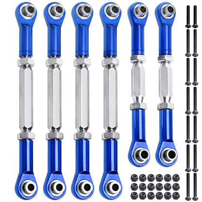 HobbyPark Steel Turnbuckles and Aluminum Camber Links Rod Ends Toe Links Set Linkage for Arrma 1/8 Typhon Mega 4x4 Option Parts (6PCS) (Navy Blue) - color: Navy Blue