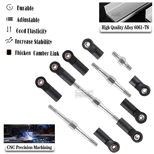 Adjustable Turnbuckles Upgrades Part for 1/10 Slash/Rustler/Stampede/Bandit VXL 4WD, Adjustable Turnbuckles Camber Links Toe Link,7PCS Silver - color: Silver/7pcs