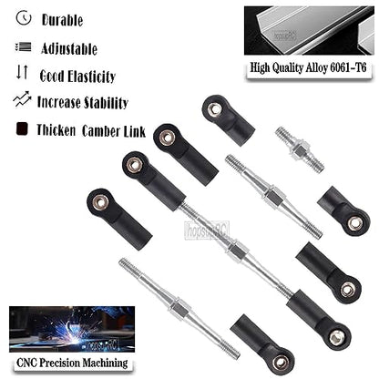 Adjustable Turnbuckles Upgrades Part for 1/10 Slash/Rustler/Stampede/Bandit VXL 4WD, Adjustable Turnbuckles Camber Links Toe Link,7PCS Silver - color: Silver/7pcs