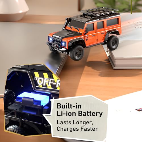 1:43 Scale RC Crawler, HB-R43 Mini 4WD Off-Road RC Car for Adults Hobby Gifts Toys (Gray) - color: Gray