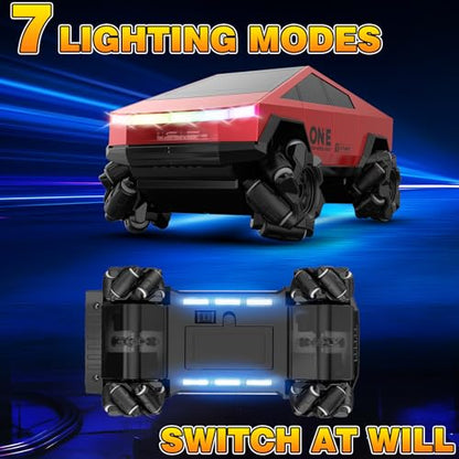RC Drift Car Remote Control Car 2.4GHz 1/24 4WD 15KM/H High Speed Racing Sport with LED Lights & 1/28 Scale Gesture Sensing RC Stunt Toys for 6-12 Years Old Boys Girls