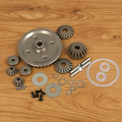 Menolana Differential Gear Assembly RC Car Circular Metal Drivetrain Machined Precision Shaft Replacement Alloy Housing Suitable for Mechanical Model Car Testing Auto Repair Projects, Black - color: Black