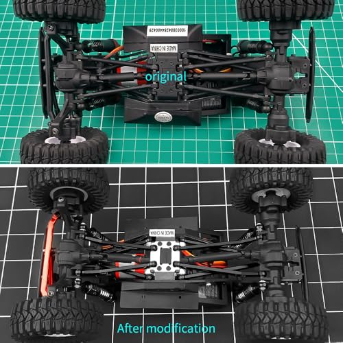 High Clearance Chassis Aluminum Links Set Linkage for Redcat Ascent 1/18th RC Crawler Car Upgrade Parts (Black) - color: Black