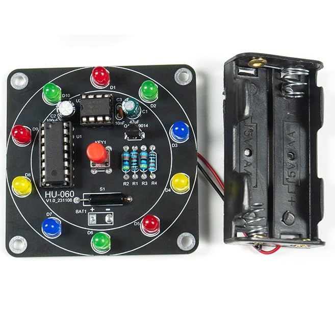 DIY Lucky Wheel Soldering Practice kit, Complete Soldering Project kit with Components, PCB & Enclosure, Perfect for Electronics Enthusiasts & Beginners,Advanced Version