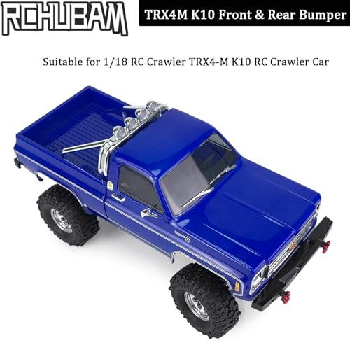 RCHUBAM Front Rear Bumper with Trailer Hitch Hooks for 1/18 TRX4M K10 | Aluminum Alloy,2PCS - style: Front & Rear