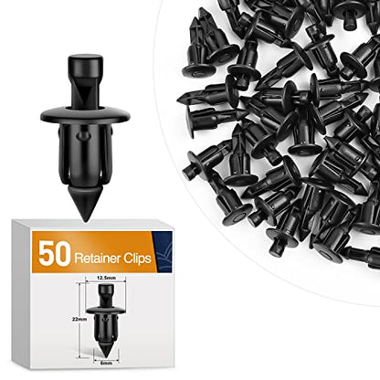 GOOACC 50pcs M6 Fender Clip Retainer Bumper Nylon Push Rivet Pins Bolt Motorcycle Hardware (2005-6SRIV) for Honda Kawasaki Suzuki GSX-R Yamaha YZF R1 R6 ATV Moto Car - color: 50pcs M6 Fender Clip