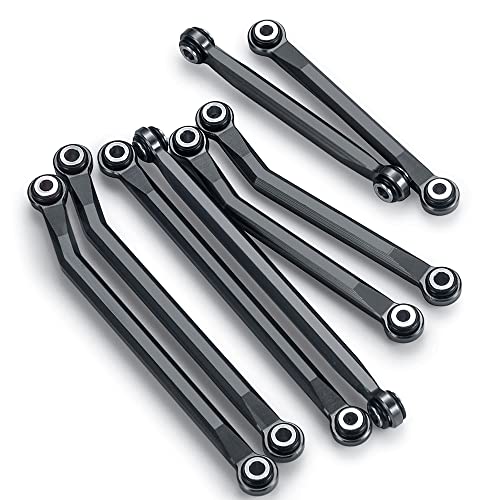 Metal Linkage High Clearan Steering Link Set, Black | For 1/18 TRX4-M Bronco Defender, RC Crawler Car - color: Black