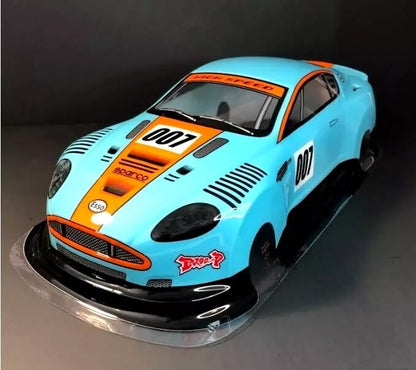 Preprinted PVC Body Shell for 1/10 On Road Racing Drift Car, No Cut, 1:10 Scale (#007, Blue) - style: #007, Blue