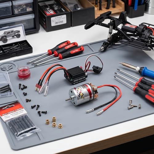 540 RC Brushed Motor, Water Proof Stainless Steel Case 3 Slot High Torsion Motor and ESC for Axial SCX10 AXI03007 1/10 RC Car (12T
