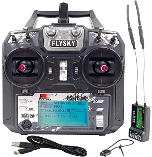DTXMX Flysky FS-i6X 6-10CH(Def.6) RC Transmitter and FS-iA6B Receiver 2.4G | i-Bus 10 Channels or PWM 6CH 2.4GHz AFHDS2A Radio for RC Quadcopter FPV Racing Drone (Mode-2)