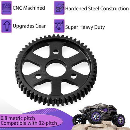 32P Spur Gear, 68T 0.8 Metric Pitch, Compatible with 32P, Hardened Steel 68 Tooth 0.8M Spur Main Gear for 1/10 TRAXXAS Ford Rustler Slash Stampede 4X4 Summit T-Maxx E-REVO Jato Arrma, Replace #3961 - size: M0.8-Spur Gear-68T