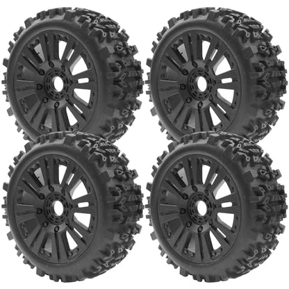 1/8 RC Buggy Tires 17mm Hex Wheels Rims & Rubber Tires Compatible with Arrma Typhon 6S 3S Talion 6S Team Losi HPI 1/8 RC Car 4PCS