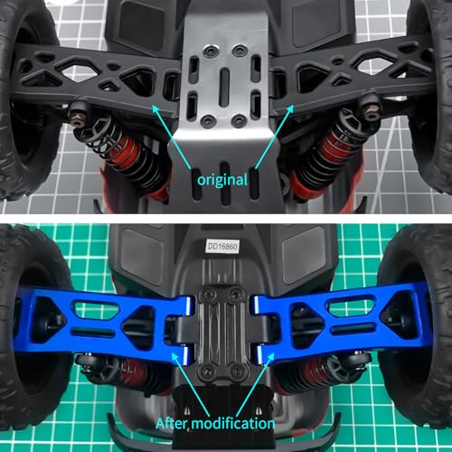 Rear Upper&Lower Suspension Arms for ARRMA 1/18 Typhon Granite Grom | 380 Brushed 4X4 Monster Truck 4 PCS/Set Blue Aluminum Upgrades Parts - color: Blue