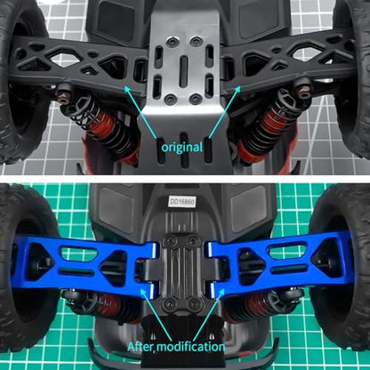 Rear Upper&Lower Suspension Arms for ARRMA 1/18 Typhon Granite Grom | 380 Brushed 4X4 Monster Truck 4 PCS/Set Blue Aluminum Upgrades Parts - color: Blue