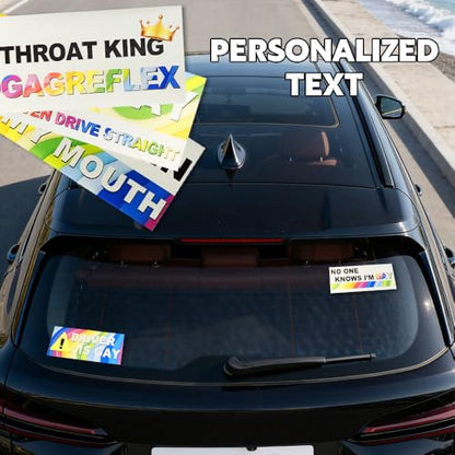 10PCS Car Funny LGBT Stickers, Rainbow Prank Car Bumper Sticker, Reflective LGBT Sticker Sign, Universal Colorful Gay Pride Decal for Vehicle Luggage Window Refrigerator, Style 1, Adhesive - color: Style 1/Adhesive