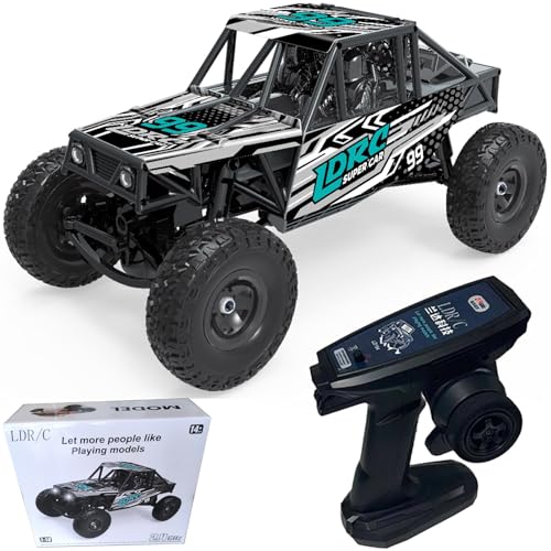 LDRC 18499 RC Climbing Car 1/18 Full Proportion Rc Offroad 4x4 Crawler Pipe Rack Vehicle Cars Model RTR (Blue) - color: Blue