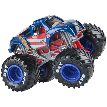 Monster Jam, Marvel Official Captain America Vs. Winter Soldier Die-Cast Monster Trucks, 1:64 Scale, Kids Toys for Boys and Girls Ages 3 and up - color: Captain America Vs Winter Soldier