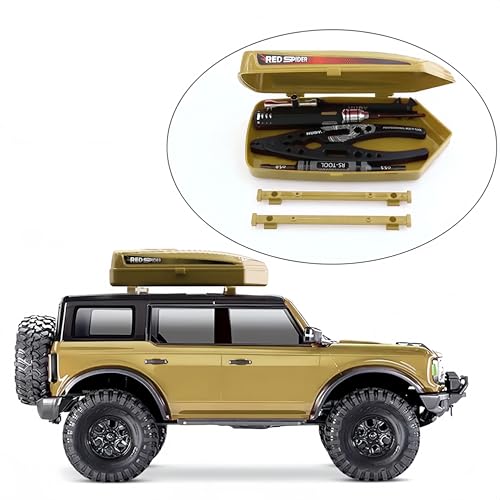 RC Plastic Roof Trunk Luggage Rack Box for, Car Shell Body Upgrade 1/10 or 1/12 Proportion Traxxas TRX4 TRX6 Axial SCX10 90046 G63 VP VS4 RC Crawler (Desert Yellow) - color: Desert Yellow