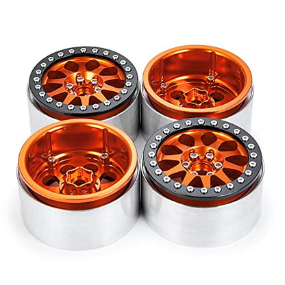 4PCS Aluminum Alloy 2.2 Inch RC Beadlock Wheels Rims 35mm for AXIAL Wraith RR10 TRX4 1/10th RC Crawler Truck Car