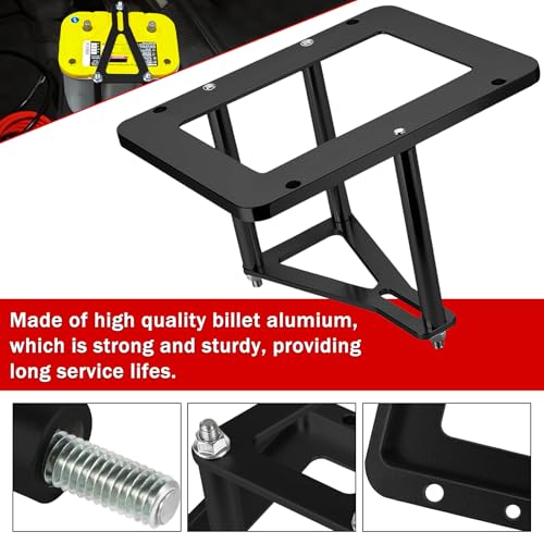 Universal Battery Tray Hold Down Trunk,Battery Relocation Box Billet Aluminum 551181 For Optima Race Racing Mount Red Yellow Blue Top 34M D34M 34 34R 34/78 D34 D34/78 - color: Black