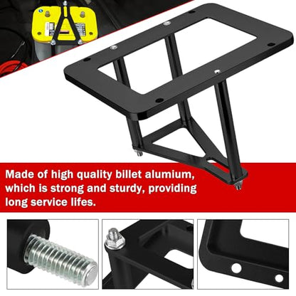 Universal Battery Tray Hold Down Trunk,Battery Relocation Box Billet Aluminum 551181 For Optima Race Racing Mount Red Yellow Blue Top 34M D34M 34 34R 34/78 D34 D34/78 - color: Black