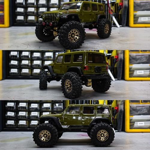RCAWD 1.0" 7mm Hex Brass Weights Wheels Tires Set, Beadlock RC Crawler Wheels for 1/24 1/18 TRX4M SCX24 FCX24 FCX18 AX24 HobbyPlus CR18P FMS Upgrades Parts 63g*4pcs,55 * 22mm