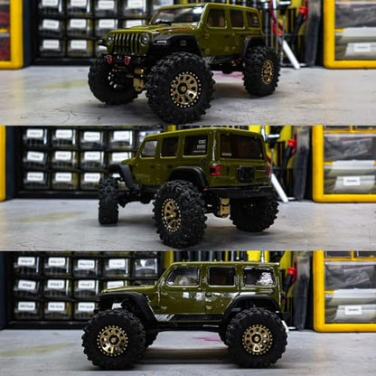 RCAWD 1.0" 7mm Hex Brass Weights Wheels Tires Set, Beadlock RC Crawler Wheels for 1/24 1/18 TRX4M SCX24 FCX24 FCX18 AX24 HobbyPlus CR18P FMS Upgrades Parts 63g*4pcs,55 * 22mm