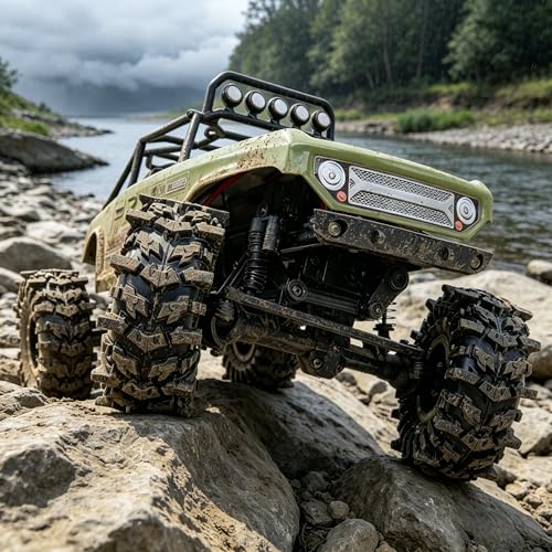 58mm BATWINGS 1.0" RC Crawler Tires 4-Pack For TRX4M SCX24 AX24 | Super soft sticky mud tires with foam inserts, For 1/18 TRX4M & 1/24 AX24 FCX24 Enduro24 micro rock crawlers Upgrades - size: 1.0 tires - 58mm Tall