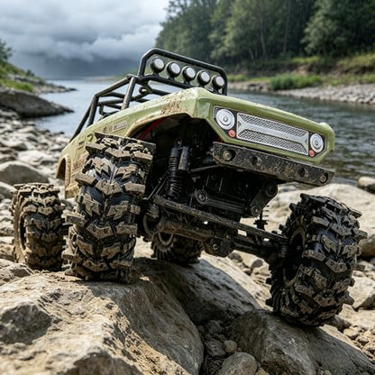 58mm BATWINGS 1.0" RC Crawler Tires 4-Pack For TRX4M SCX24 AX24 | Super soft sticky mud tires with foam inserts, For 1/18 TRX4M & 1/24 AX24 FCX24 Enduro24 micro rock crawlers Upgrades - size: 1.0 tires - 58mm Tall
