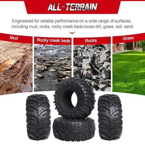 HobbyPark 2.2 Mud Tires Crawler Tyres fit 2.2 Beadlock Wheels for Traxxas TRX4 Axial SCX10 II III Redcat Gen8 Gen7 Everest 10 Rock Crawling with Foam, 4Pcs