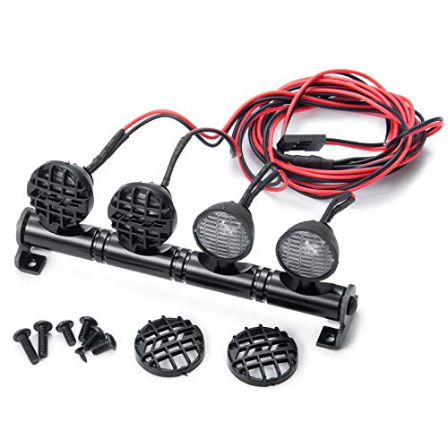 RC-Hub LED Roof Lamp Lights Bar 4 LEDs for 1/10 RC Crawler Car SCX10 - color: 4 leds