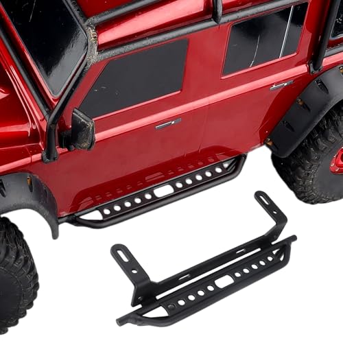 Hobbypark Metal Side Pedal Step Running Boards Foot-Plate for Traxxas TRX4 TRX-4 1/10 RC Crawler Body Shell Accessories (Black)