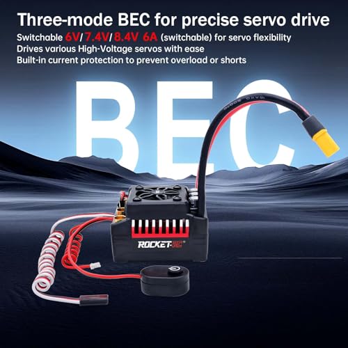 Surpass Hobby Supersonic V2 130A ESC Motor Over-Heat Protection Brushless Esc with Plug for 1/8 RC Car - style: 130A